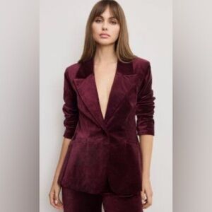 New York & Company Velvet Burgundy Blazer